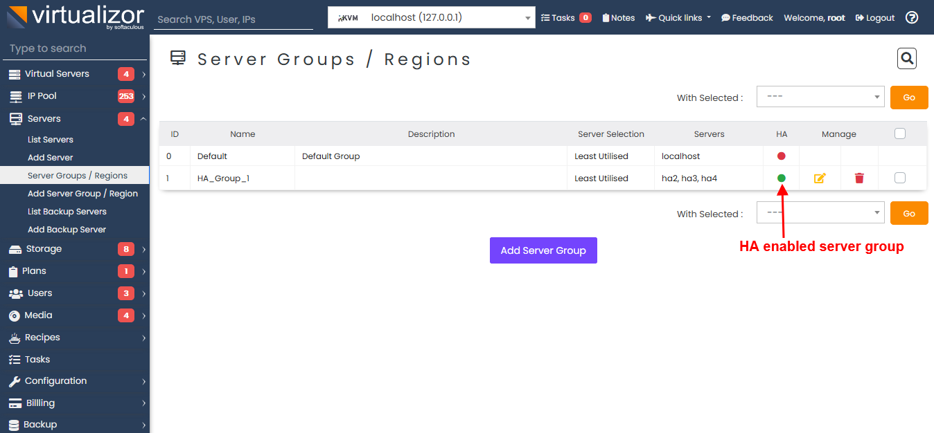 Server Ha High Availability – Virtualizor