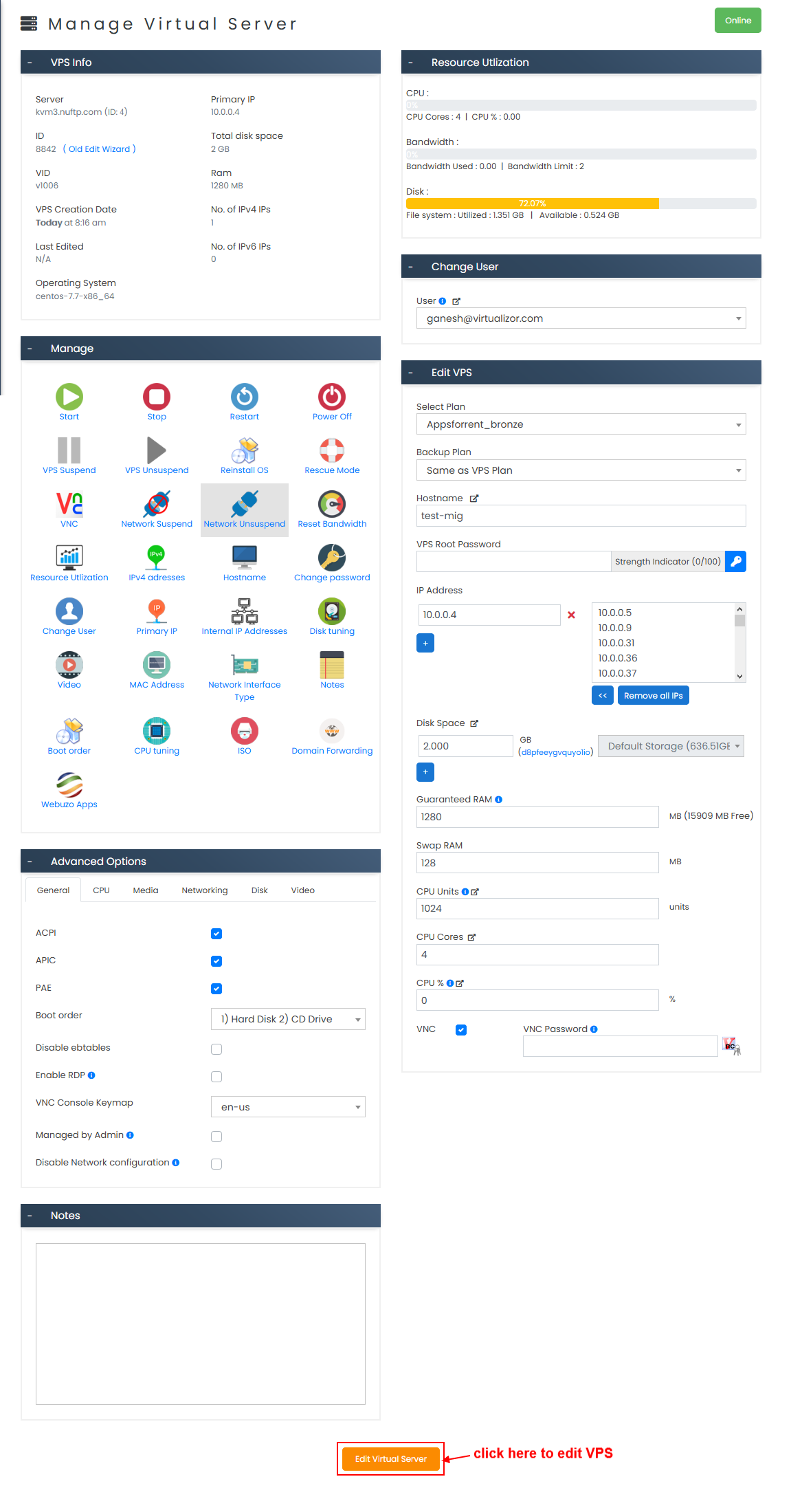Manage Vps Virtualizor Manage Vps Virtualizor