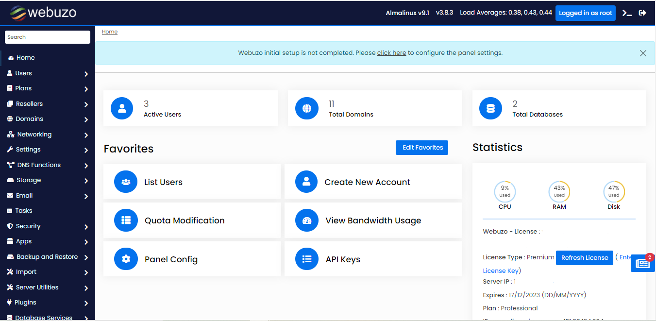 webuzo_dashboard webuzo_dashboard