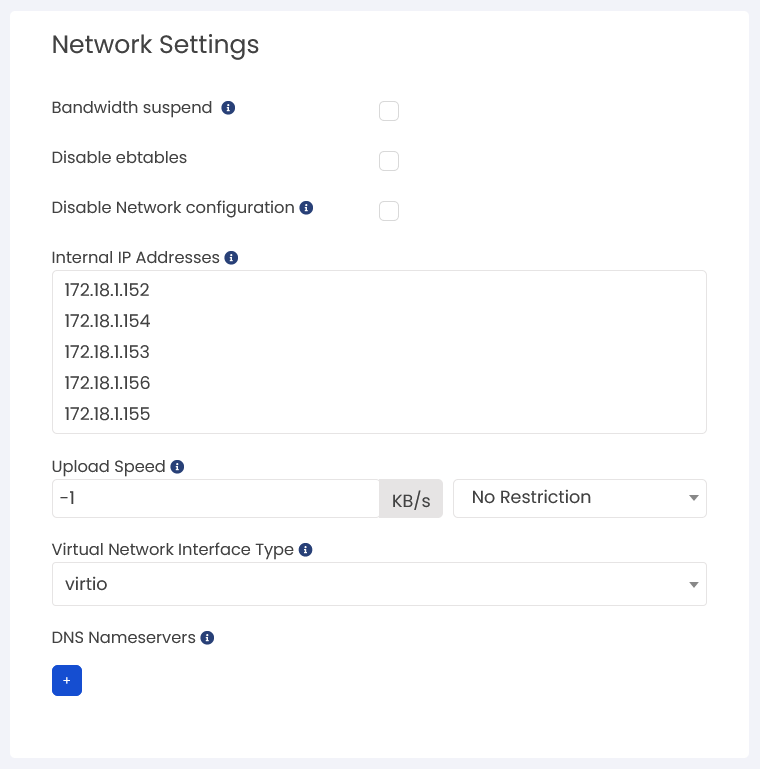Network adbanced setting
