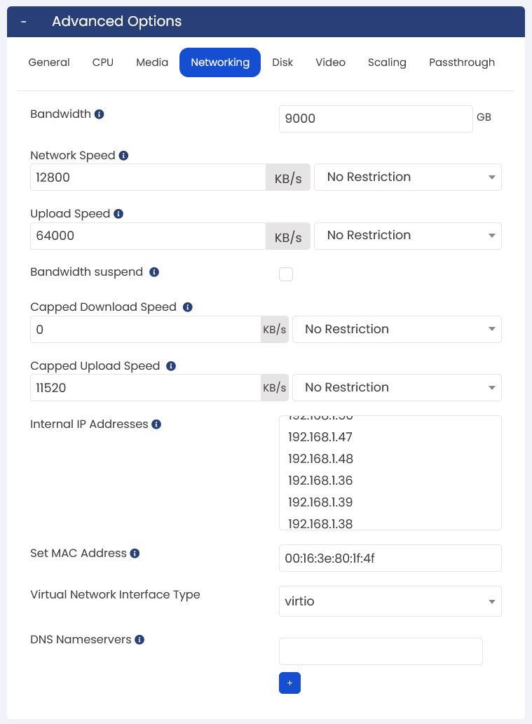 Networking Settings