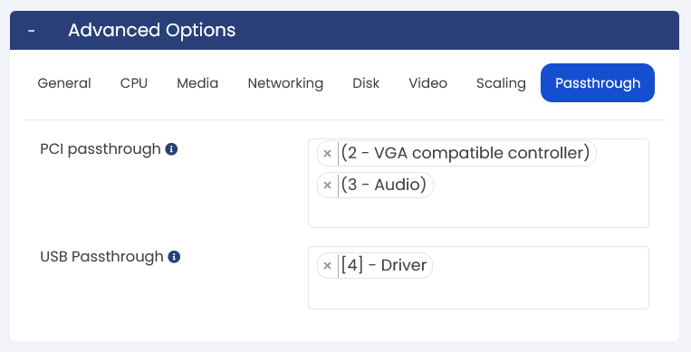 Passthrough Settings