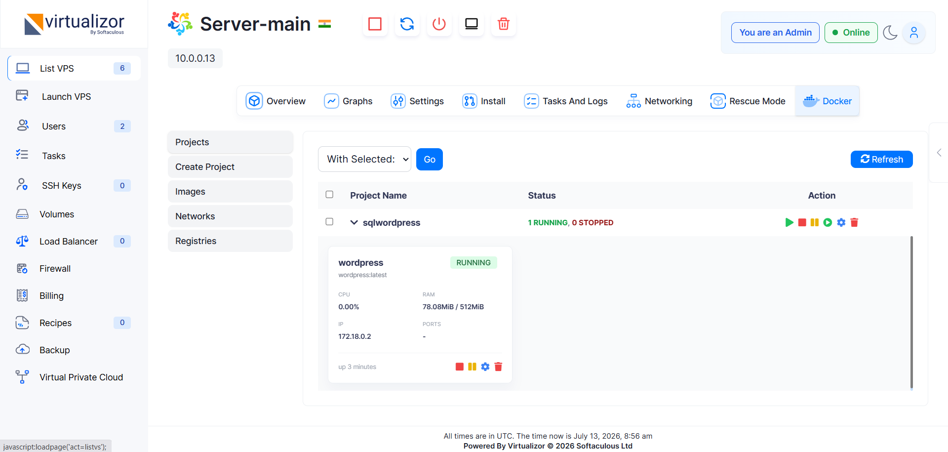 docker-project Docker Manager - Container List